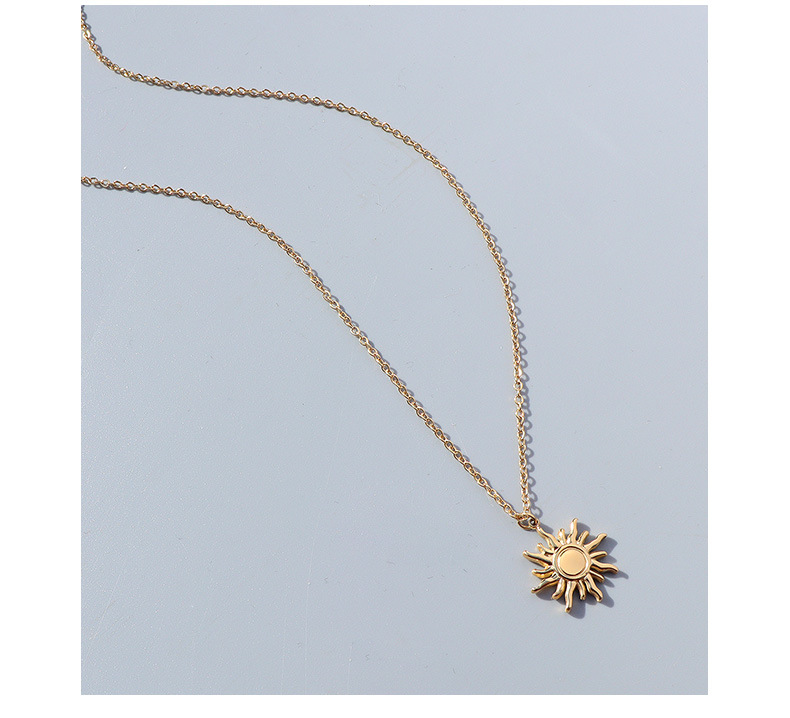 1 Piece Simple Style Sun Titanium Steel Plating Pendant Necklace_colorza_2