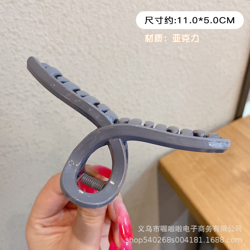 韩式大号鲨鱼夹夏季新款女发饰奶咖色后脑勺发卡抓夹批发|undefined