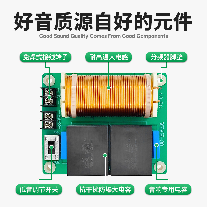 Divisor de Frecuencia para Subwoofer 1500W Ajustable de Canal Único para Escenario image 4