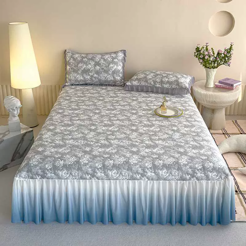 南通家纺床上2025新款冰豆豆梦幻床裙款凉席团购批发