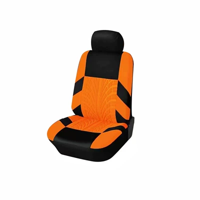 3D Tire Pattern Embossed Car Seat: Universal seat cover - orange-single-seat