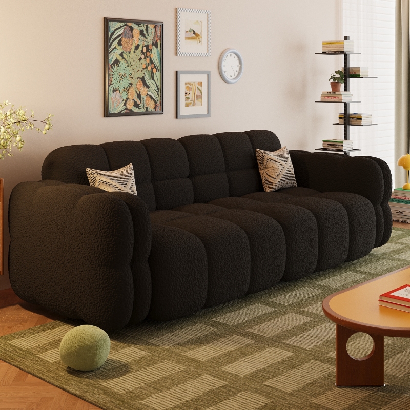 Marshmallow Cloud Fabric Sofa for Small Apartments, Double or Triple Seater, Suitable for Living Room, Bedroom, Rental, Home Use, Lazy Sofa