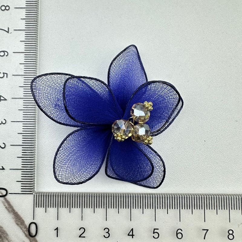 二層メッシュフラワー立体クリスタルユリフラワー装飾品装飾衣類アクセサリーイヤリング靴花靴バックルアクセサリー|undefined