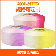 现货300d600d900d紫外线遇光变蓝/黄/紫色感光PP聚丙烯纱线E18