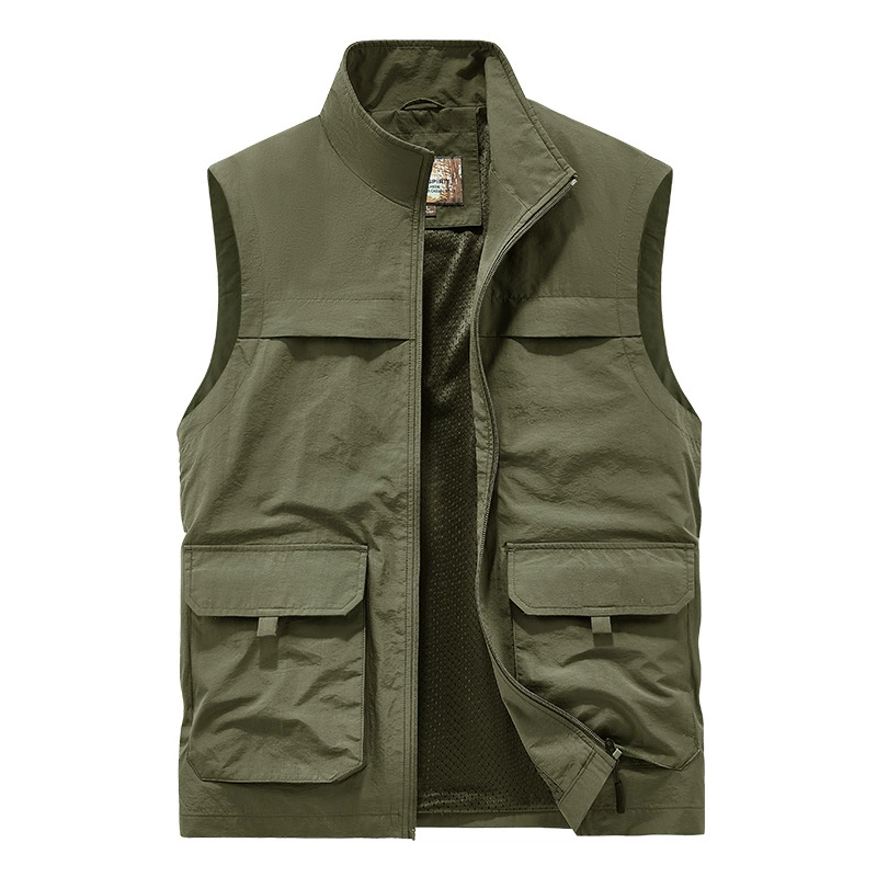 Открытый 2024 новый многофункциональный жилет на молнии многокарманное пальто весной и осенью