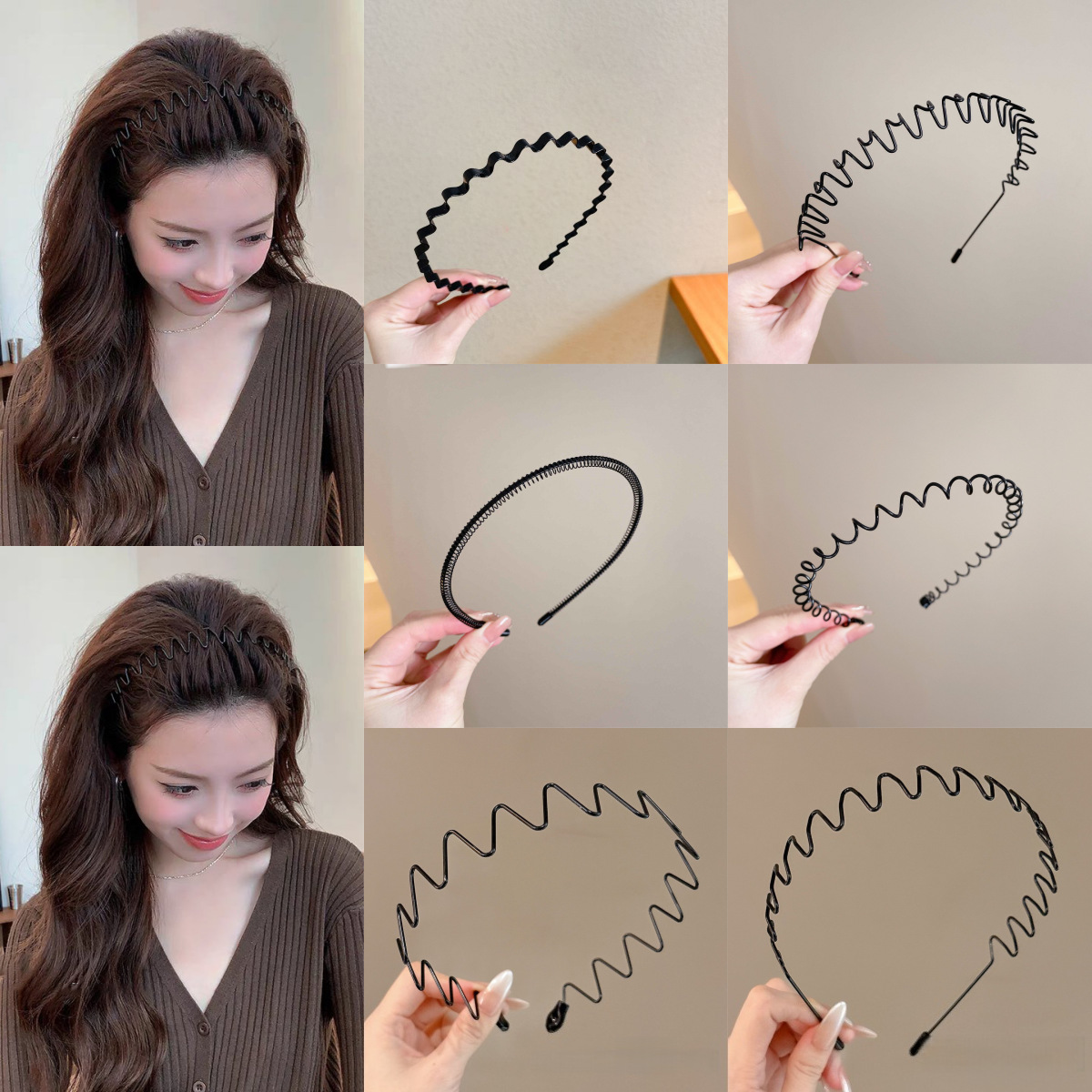 Celebrity-Inspired Invisible Headband for Men and Women, Non-Tightening Sports Hair Accessory, Black, Non-Damaging, Seamless Headband, Hair Ornament, Hair Clip