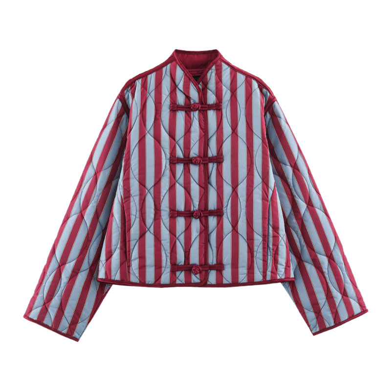 UNIZERA women's 2026 autumn/winter new collection: long-sleeved striped Napoleon-style cotton jacket, women's style, 8372334 UNIZERA women's 2026 autumn/winter new collection: long-sleeved striped Napoleon-style cotton jacket, women's style, 8372334