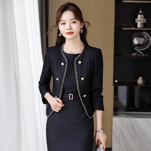 White small fragrant suit suit for women spring and autumn 2024 new high-end fashion temperament waist dress two-piece set