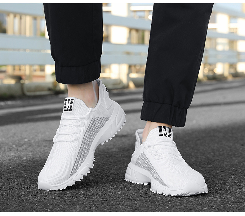 Große Größen Herrenschuhe Neue Marathon-Langstreckenlaufschuhe, atmungsaktive und leichte Laufschuhe Herren Flywoven Mesh Joggingschuhe_voghion.com