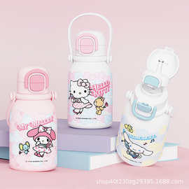 轻享双饮小肚保温杯儿童可爱卡通HelloKitty吸管杯学生上学双饮杯