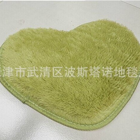 Fábrica al por mayor lavable lana de seda en forma de corazón alfombra de lana corta alfombra de piso adecuado para estera de pie silla Mat estudio dormitorio