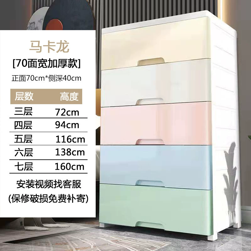 Plastic Storage Cabinet — Thickened Multi-Layer Drawer Organizer, Various Widths 20–78 cm