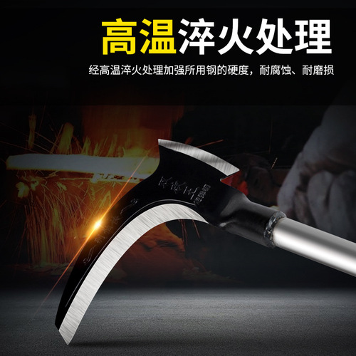 Manufacturer wholesale double-cutting sickle agricultural harvesting straw mowing sickle multi-functional wood cutting tree manganese steel sickle