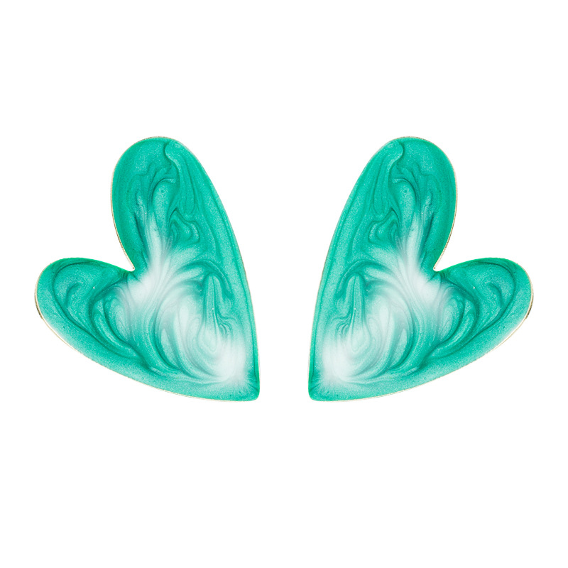 Fashion Alloy Drop Oil Heart-shaped Earrings Female New Candy Color Earrings display picture 6