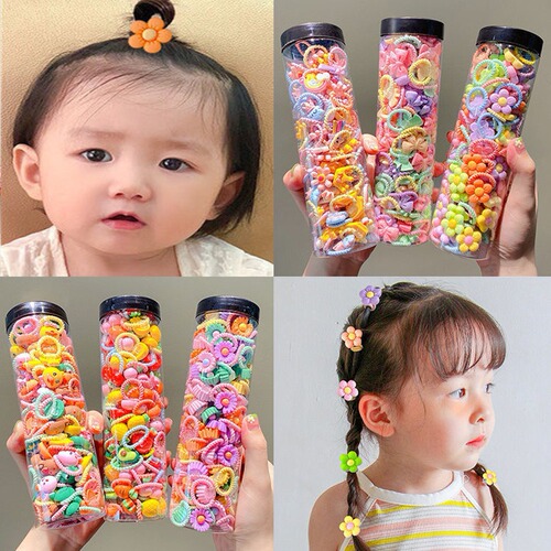 Children's rubber band hair little finger hair band little girl baby cute little flower headband hair rope hair accessories headdress