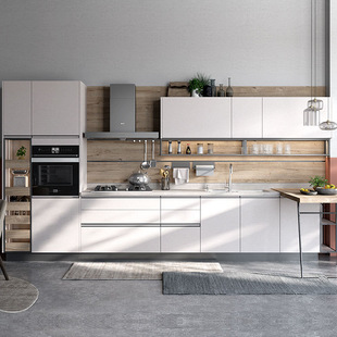 2024 Scandinavian Style Kitchen Cabinet Set Quartz Stone Foshan Factory Wardrobe Balcony Cabinet Can Be Shipped Nationwide