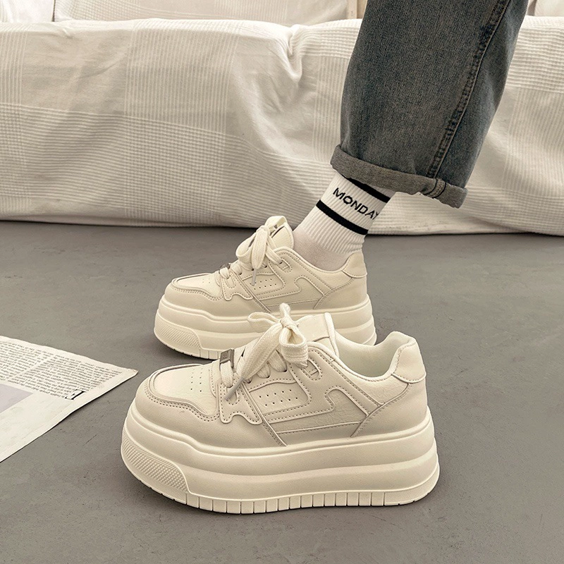 Белые кроссовки на платформе, летняя спортивная обувь для отдыха, Off white, размеры 35-40