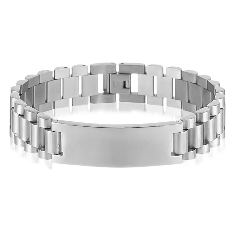 Curva marca titanio pulsera de acero al por mayor estilo coreano personalizado 15mm Acero inoxidable impermeable hombres reloj cadena ajustable pulsera