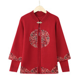 50岁太太毛衣开衫外套春秋装岁装上衣中老年阔妈妈洋气针织两件套，女装套装/套裙，妃慕昵服饰