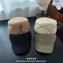 26新品经典纯色平顶帽子休闲百搭遮阳鸭舌透气后抽绳马术帽棒球帽