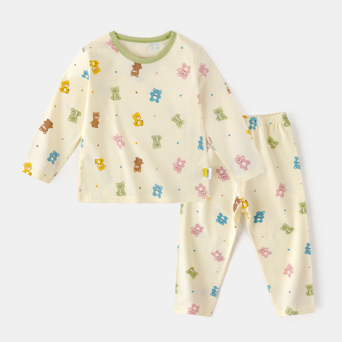[Compra 2 artículos y obtén 3 yuanes de descuento] Conjunto de ropa para bebé, conjunto de pijama de otoño para niños de dos piezas, conjunto de ropa interior para niñas, a la moda.