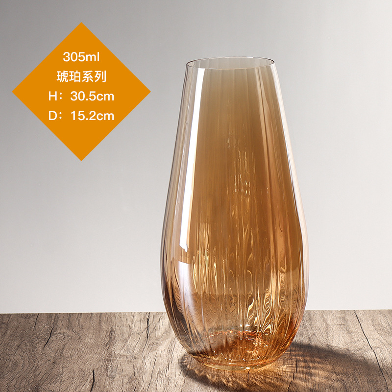 Lex sin plomo cristal vasos grandes estilo europeo simple viento transparente alta permeabilidad sala de estar hidropónica decoración de flores secas