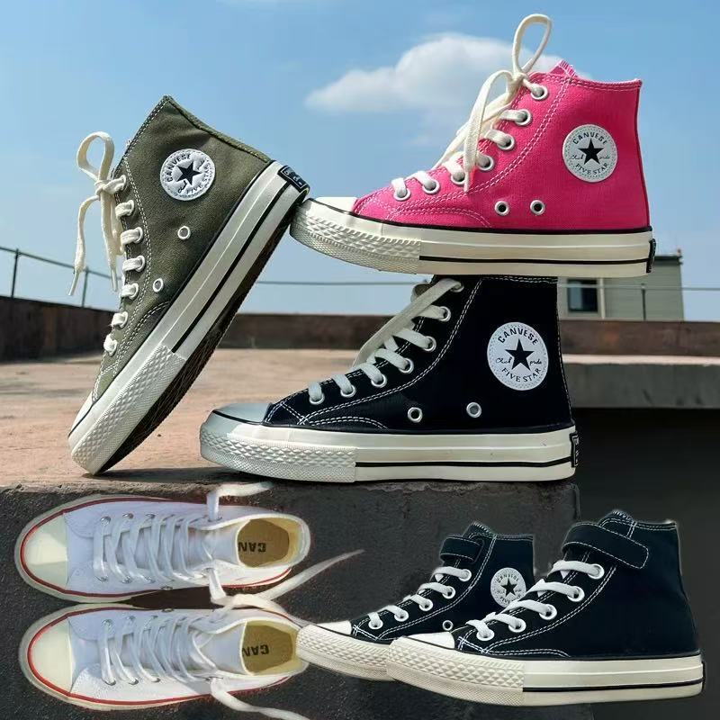 Meiqi Converse 1970S White High-Top Canvas Shoes for Men and Women Classic Versatile Student Sneakers Barbie Pink Sneakers