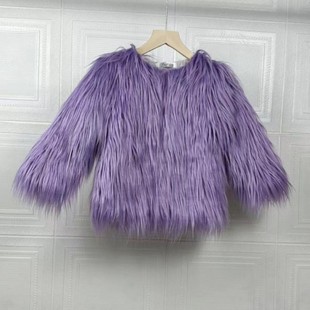 Autumn and winter clothing girls' thickened sweater coat children's coat children's clothing Korean-style faux fur coat fox fur short