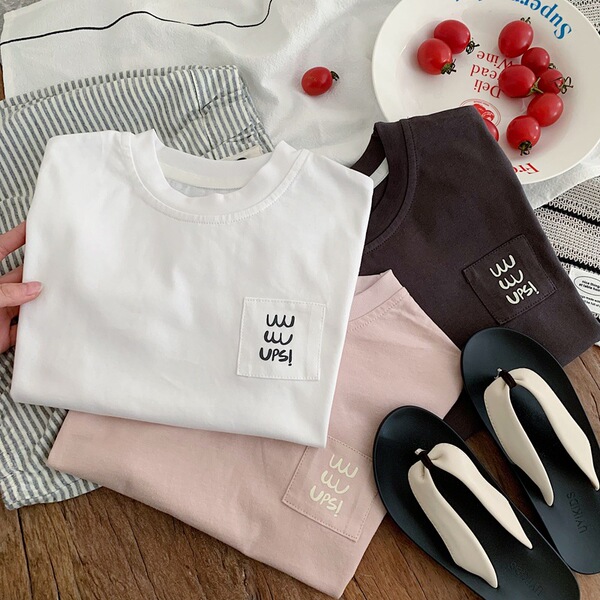 Japanese summer children's white T-shirt for boys