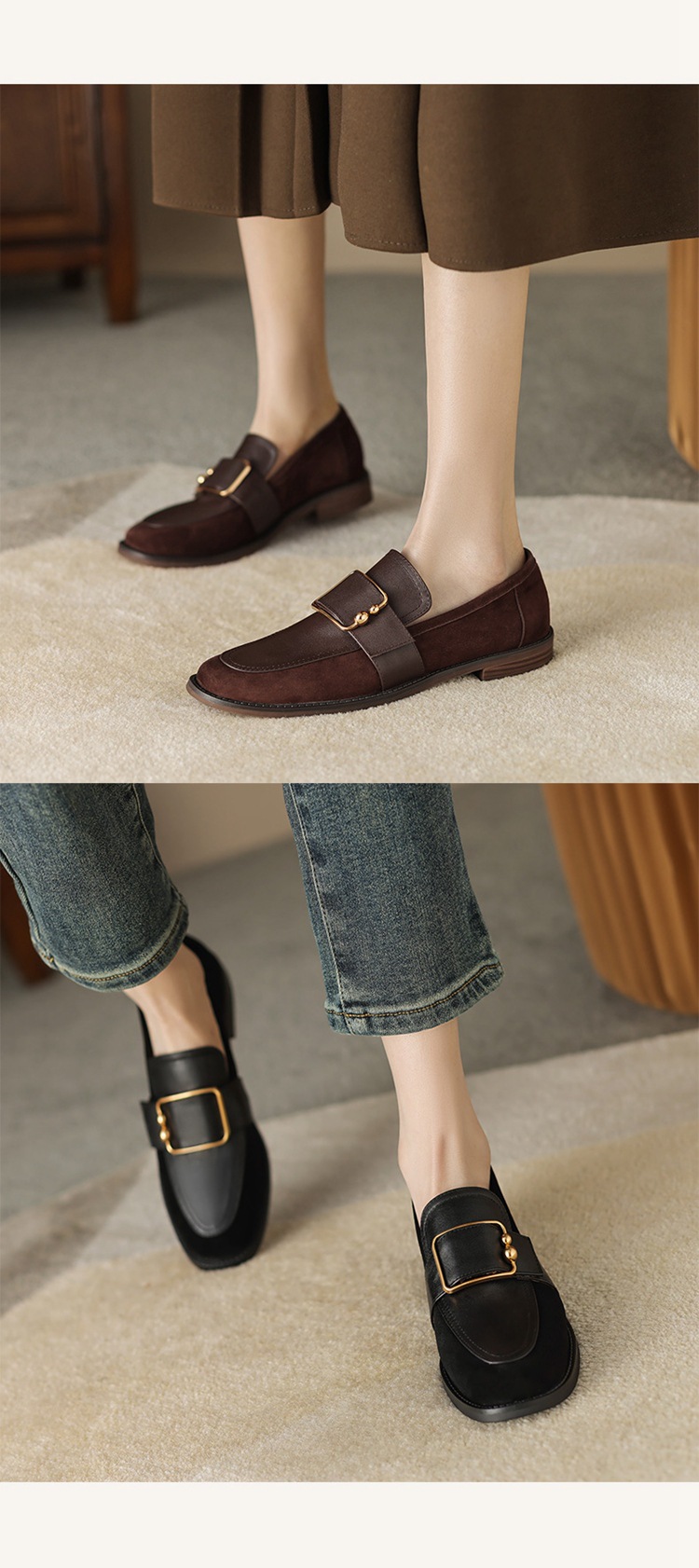 E2658 1660K GIÀY CAO GÓT NỮ CHETDRC BIG SIZE NGOẠI CỠ GÓT VUÔNG MÙA XUÂN THU ĐÔNG GIÀY DÉP NỮ G05 SẢN PHẨM MỚI