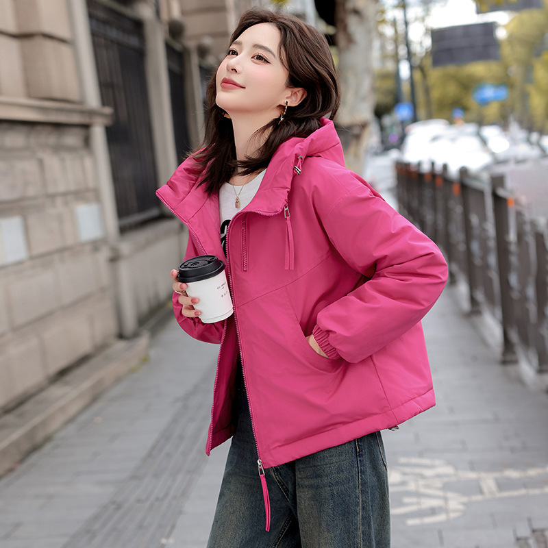 2025冬季新款百搭连帽棉衣棉服冲锋衣棉袄洋气简约百搭时尚女外套|undefined