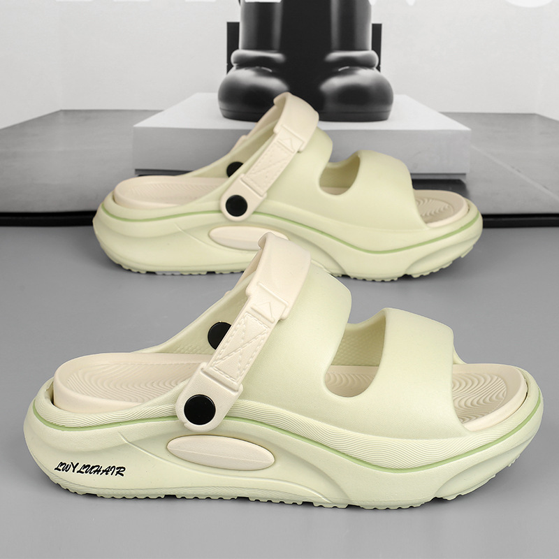 2025 verano nuevas sandalias y pantuflas de moda para hombres sandalias exteriores suelas gruesas antideslizantes y resistentes al desgaste zapatos de playa casuales