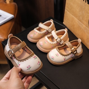 New Baby Girl Shoes Spring and Autumn Baby Soft Sole Toddler Shoes Children's Princess Shoes Children's Leather Shoes 1-2 Years Old Shoes