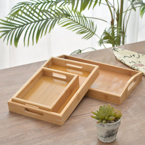 Wooden tray hotel bamboo wood rectangular solid wood bread bamboo tray bamboo plate home use bamboo cup wooden tea tray