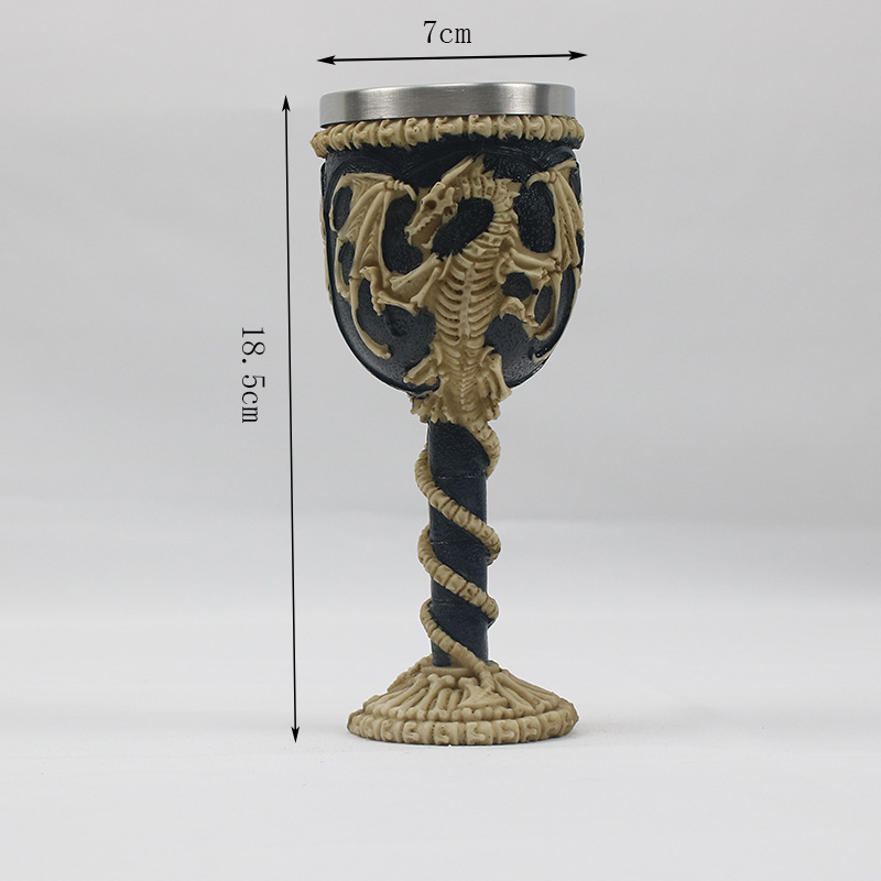 Taza de cerveza en relieve de acero inoxidable de resina creativa americana Taza de calavera punk de personalidad retro
