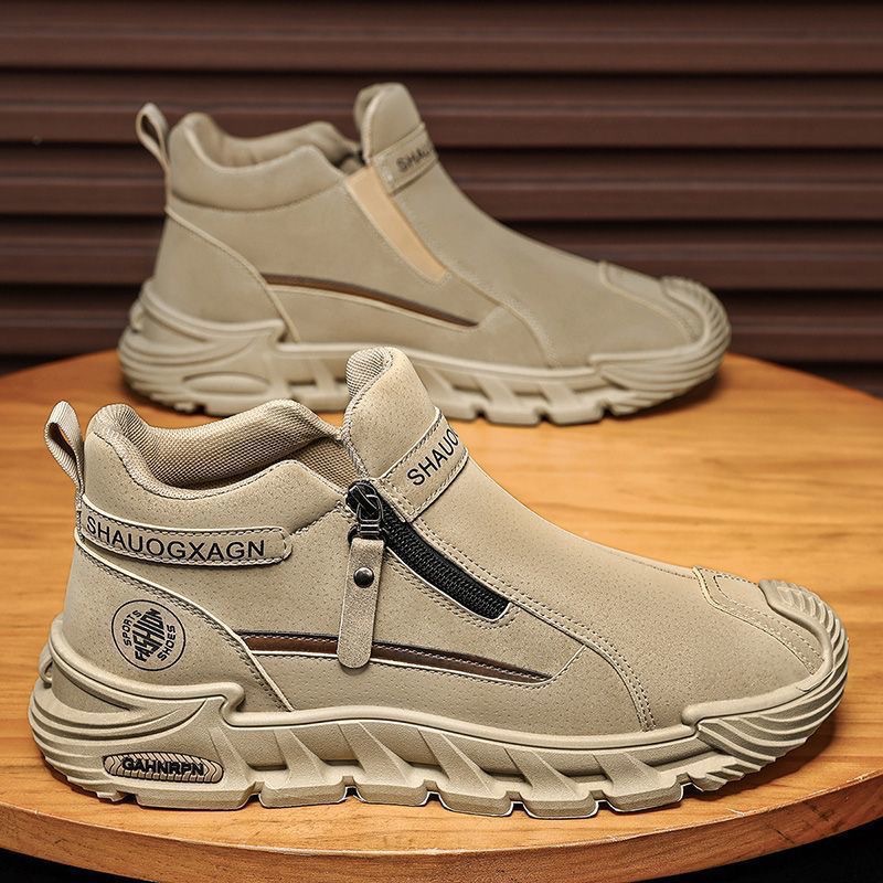 Zapatos de seguro laboral zapatos masculinos nuevos zapatos de alta ayuda en otoño zapatos masculinos antideslizantes y resistentes al desgaste sitio de construcción para trabajar deportes y ocio Martin
