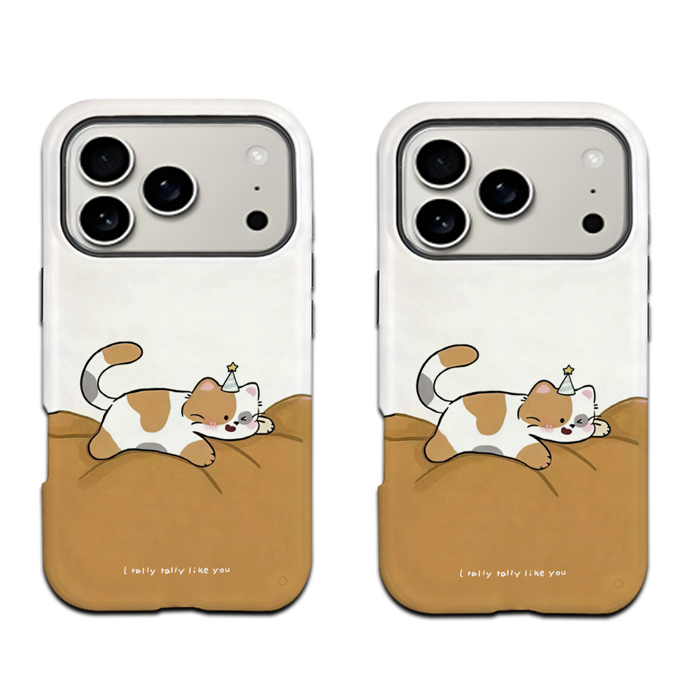 跨境磁吸菲林二合一适用于苹果17promax三星A17定 制小猫咪手机壳