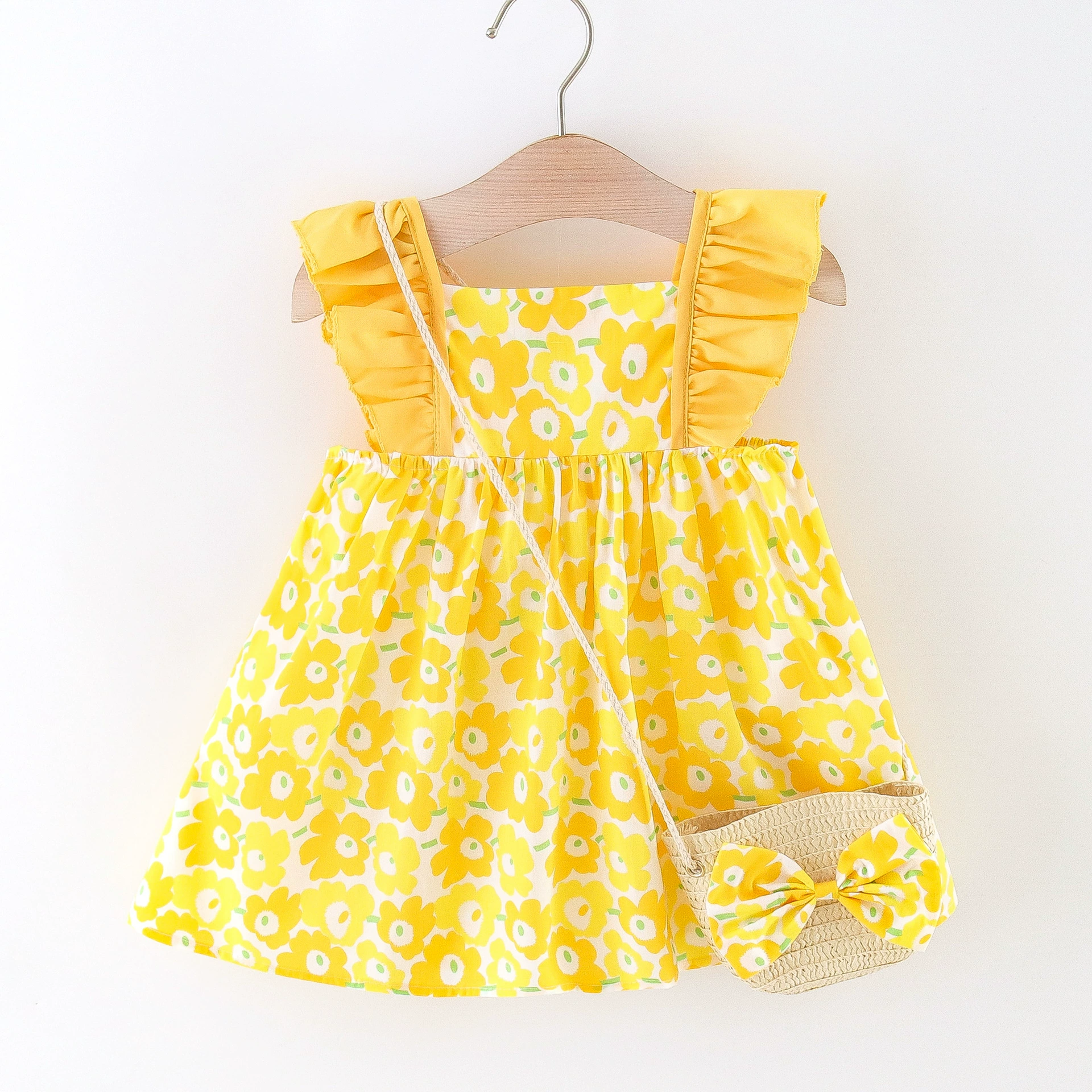 (Cross-border trading), summer dress, small princess costume, girl's skirt sleevless, children's clothing, floral print