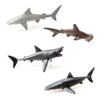 跨境仿真儿童海洋动物模型迷你大白鲨锤头鲨实心静态玩具摆件