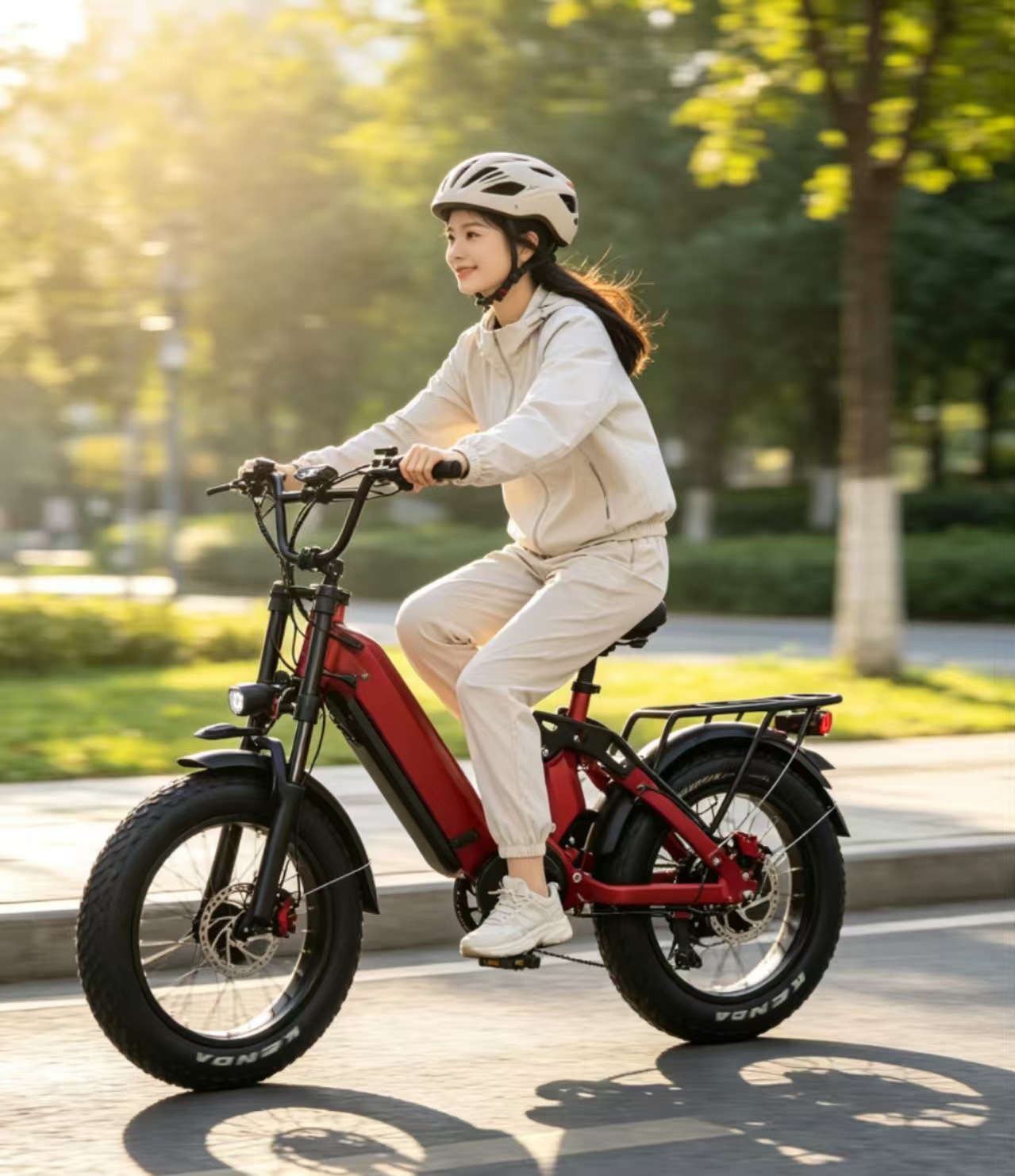 Exclusive cross-border supply of new models 20inch Fat tire 2-wheel electric motorcycle soft-tail mountain electric bicycle