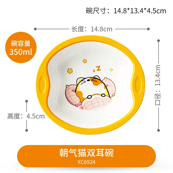 Vibrant cat binaural bowl
