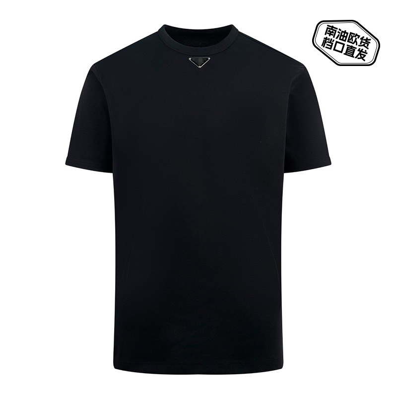 25 Nanyou Prd Fitted Style with Triangular Logo on the Chest, Unisex Heavyweight Pure Cotton Short-Sleeve Versatile Simple Everyday T-Shirt 25 Nanyou Prd Fitted Style with Triangular Logo on the Chest, Unisex Heavyweight Pure Cotton Short-Sleeve Versatile Simple Everyday T-Shirt