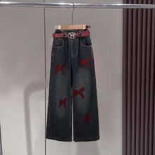 女童两件套装秋冬装2024新款冬季儿童毛衣女孩时髦加绒洋气牛仔裤