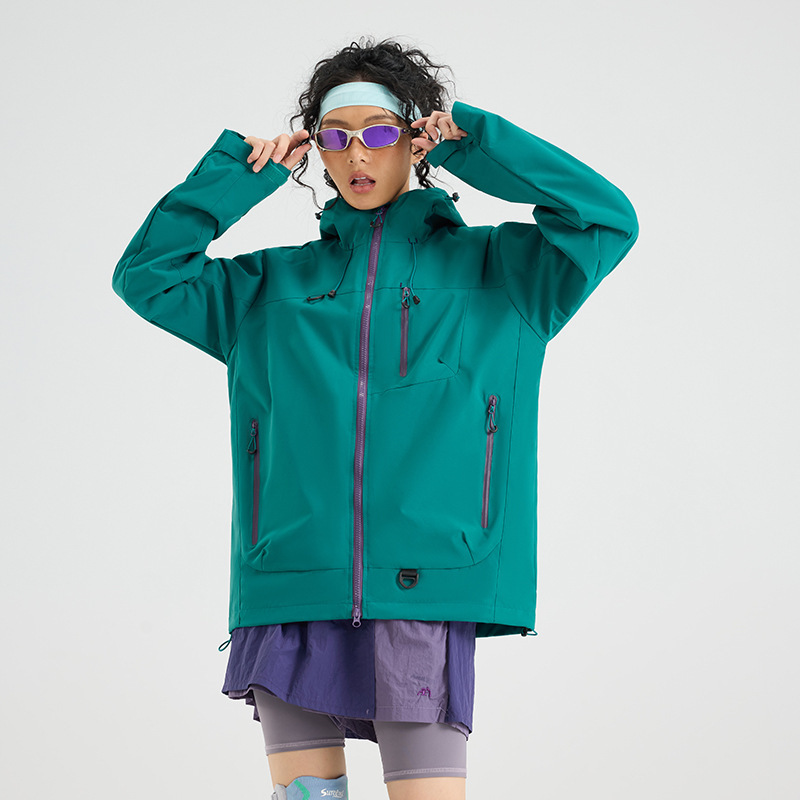 户外运动可拆卸外套男女同款山野撞色宽松百搭登山服城市通勤上衣|undefined