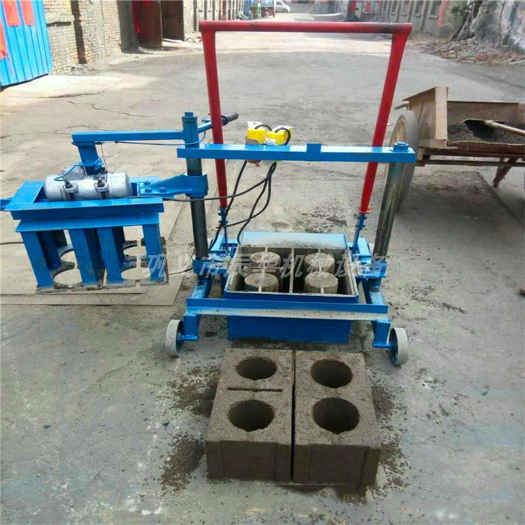 家用移动小型制砖机 空心水泥行走式砌块方形三角实心免烧砖机