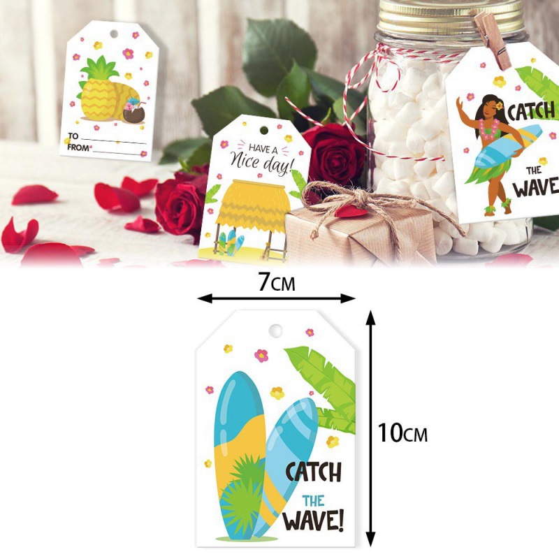 Decoración de fiesta de verano de Amazon etiqueta colgante Hawaii Aloha etiqueta colgante de decoración de regalo decoración de cumpleaños
