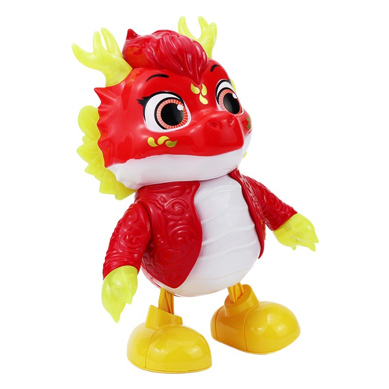 Transfronterizo nueva música ligera caminando bailando dragón juguete eléctrico para niños mascota Año Nuevo muñeca de juguete al por mayor