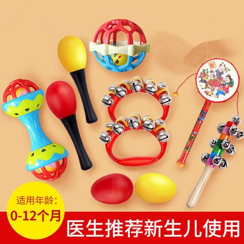 Newborn Baby Small Rattle Handbell Red Ball Baby Hand Grasping Tracking Listening Visual Training Red Toy Small Rattle