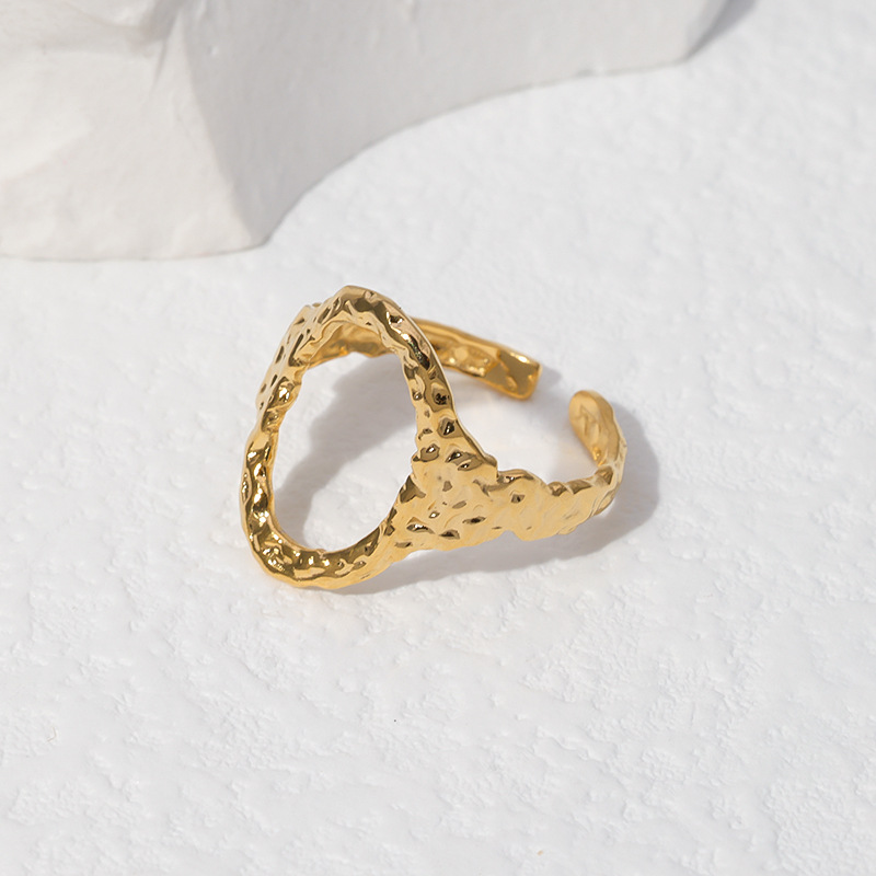 Fashion Solid Color Stainless Steel Open Ring 1 Piece