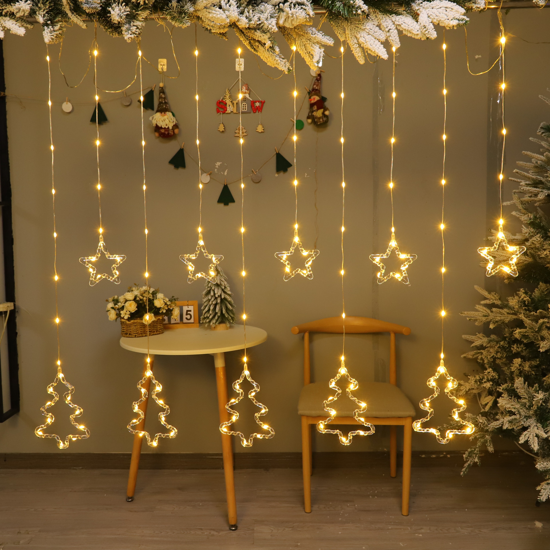 작은 별 + 크리스마스 트리 따뜻한 화이트